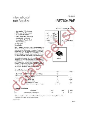 IRF7604TRPBF datasheet  